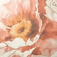 Koc akrylowy 150x200 cm pomarańczowo, kremowy z malarskim kwiatowym nadrukiem CHLOE EUROFIRANY PREMIUM Eurofirany