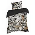 Pościel 140x200 cm z makosatyny bawełnianej kolor jasnobrązowy, czarny z motywem zwierzęcym EVA 20 Eva Minge Eurofirany