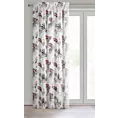 Zasłona biało, szara zdobiona subtelnym nadrukiem z etaminy 140x270 cm taśma MARINA Eurofirany