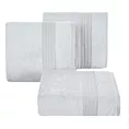 Ręcznik kąpielowy 50x90 cm bawełniany kolor srebrny zdobiony bordiura w paski 550 g/m2 AURA Eurofirany
