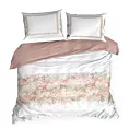 Pościel 220x200 cm bawełniana kolor biały, pudrowy róż styl romantyczny SPRING 25 Eurofirany