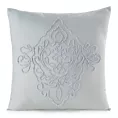Poszewka na poduszkę 45x45 cm zdobiona ornamentową aplikacją jasnoszara MIRA Eurofirany