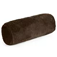 Poduszka wałek 15x45 cm ciemnobrązowa z miękkiej futrzanej tkaniny  NINA Eurofirany