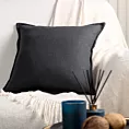 Poszewka na poduszkę 45x45 cm czarna z żakardowej tkaniny z drobnym wzorem LUNA Eurofirany