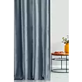 Zasłona szyta na taśmie fala szara z tkaniny welwetowej w pionowe prążki, wykończona obciążnikiem