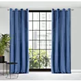 Zasłona granatowa z błyszczącego strukturalnego welwetu 140x250 cm przelotka LUSSI Eurofirany