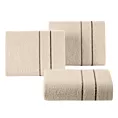Ręcznik kąpielowy 50x90 cm bawełniany kolor beżowy z kontrastującymi paseczkami 500 g/m2 SUZI Eurofirany