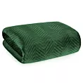Narzuta welwetowa ciemnozielony 220x240 cm pikowana w jodełkę metodą hot press SOFIA EUROFIRANY PREMIUM