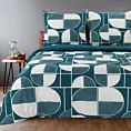 Pościel 220x200 cm bawełniana kolor ciemnoniebieski, biały wzór geometryczny ELLA9 Ella Line Eurofirany
