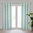 Firana miętowa zdobiona aplikacją 140x250 cm przelotka ALENI Eurofirany