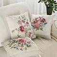 Poszewka na poduszkę 45x45 cm szenilowa zdobiona subtelnym wzorem kwiatów naturalna Eurofirany