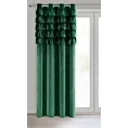 Zasłona ciemnozielona zdobiona falbanami z welwetu 140x250 cm przelotka AURA Eurofirany