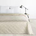 Narzuta welwetowa kremowa 200x220 cm pikowana metodą hot press w wzór karo LUIZ BLINK DESIGN 91 Eurofirany