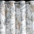 Zasłona srebrno szampańska zdobiona nadrukiem liści 140x250 cm przelotki - LAYLA3 Eurofirany