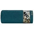 Ręcznik do rąk 30x50 cm bawełniany kolor ciemnoturkusowy z designerską bordiurą 500 g/m2 EVA 15 Eva Minge Eurofirany