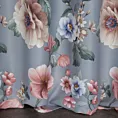 Zasłona szaro, różowa w kwiaty, zaciemniająca 140x250 cm przelotka GAJA Eurofirany