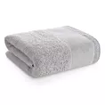 Ręcznik kąpielowy 70x140 cm bawełniany kolor srebrny z koronkową bordiurą 500 g/m2 EMI Eurofirany