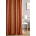 Zasłona szyta na taśmie fala ruda z tkaniny o naturalnym splocie w stylu eko