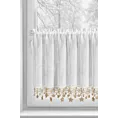 Zazdrostka świąteczna biało, złota z etaminy zdobiona luźno zwisającymi gwiazdkami 150x60 cm tunel - XMAS Eurofirany