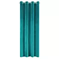 Zasłona welwetowa turkusowy SAMANTA z połyskiem 140x250 cm na przelotkach Eurofirany
