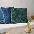 Poszewka na poduszkę 45x45 cm welwetowa zdobiona wypukłym roślinnym wzorem czarna VERSO Eurofirany