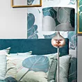 Lampa stojąca do salonu szałwiowa SALVIA 4 z welwetowym abażurem i motywem lilii wodnej Limited Collection Eurofirany