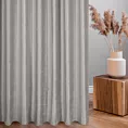 Zasłona szyta na taśmie fala srebrna z miękkiej tkaniny welwetowej z efektem kreszowania, wykończona obciążnikiem