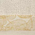 Ręcznik do rąk 30x50 cm bawełniany kolor beżowy,złoty z żakardową bordiurą w liście 400 g/m2 AGIS Eurofirany