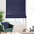Roleta rzymska STILLO granatowa o naturalnym charakterze, z widocznym, ozdobnym splotem
