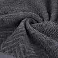 Ręcznik kąpielowy 70x140 cm bawełniany kolor grafitowy o ryżowej strukturze z welwetową bordiurą 500 g/m2 LOREN Eurofirany