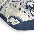 Poszewka na poduszkę 43x43 cm kremowo, granatowa z szenilowej tkaniny z przeszywanym wzorem SABINA Eurofirany