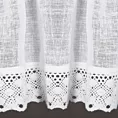 Zazdrostka biała z etaminy zdobione szeroką koronką, styl rustykalny 150x60 cm tunel LISA Eurofirany