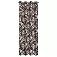 Zasłona czarno, beżowa w liście z welwetu 140x250 cm przelotka MAGI Eurofirany