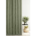 Zasłona szyta na taśmie fala oliwkowa z miękkiej matowej tkaniny szenilowej o naturalnym splocie