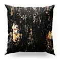 Poszewka szyta czarno złota z tkaniny welwetowej z metalicznym nadrukiem