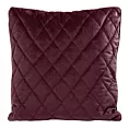 Poszewka na poduszkę 45x45 cm welwetowa pikowana we wzór karo z ozdobną wypustką na brzegach bordowa VELVET 27 EUROFIRANY PREMIUM
