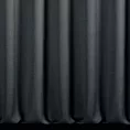 Zasłona szyta na taśmie fala ciemnografitowa z tkaniny o naturalnym splocie z efektem melanżu