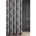 Zasłona szyta na taśmie fala popielata z tkaniny w klasyczny wzór ornamentowy z drobnym błyszczącym akcentem