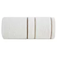 Ręcznik kąpielwoy 50x90 cm bawełniany kolor kremowy z welwetową bordiurą i kontrastującymi paseczkami 500 g/m2 NEL Eurofirany