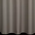 Zasłona szyta na taśmie fala beżowa z gładkiej tkaniny zaciemniającej typu dimout wykończona obciążnikiem