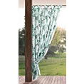 Zasłona biało, zielona z wodoodpornej tkaniny idealna do ogrodu i na taras 155x240 cm szelki/rzep GARDEN 2 Eurofirany