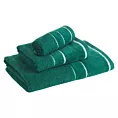 Ręcznik kąpielwoy 70x140 cm bawełniany kolor ciemnozielony z welwetową bordiurą i kontrastującymi paseczkami 500 g/m2 NEL Eurofirany