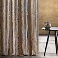 Zasłona szyta na taśmie fala jasnoszaro złocista z grubej welwetowej tkaniny w elegancki połyskujący wzór