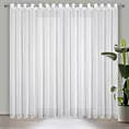 Firana biała z gładkiej tkaniny o naturalnym wyglądzie 300x260 cm przelotka KALIA Eurofirany
