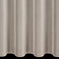 Firana szyta na tunelu beżowa z miękkiej tkaniny o perłowym połysku, wykończona obciążnikiem