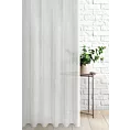 Firana szyta na przelotkach naturalna z miękkiej i połyskliwej tkaniny, wykończona obciążnikiem