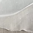 Firana szyta na flexach AVILLA kremowa ekskluzywna zdobiona szerokim pasem błyszczących kryształków Italissima Eva Minge