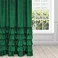 Zasłona ciemnozielona z welwetu zdobiona falbanami 140x270 cm taśma CHARLOTTE Eurofirany