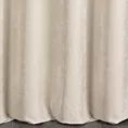 Zasłona szyta na przelotkach beżowa z tkaniny o szenilowej strukturze