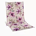 Poduszka na krzesło 45 x 90 x 3 cm wodoodporna kremowo, różowa zdobione roślinnym wzorem GARDEN Eurofirany